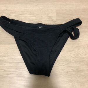 womens bikini bottom black small s black ribbed solid da